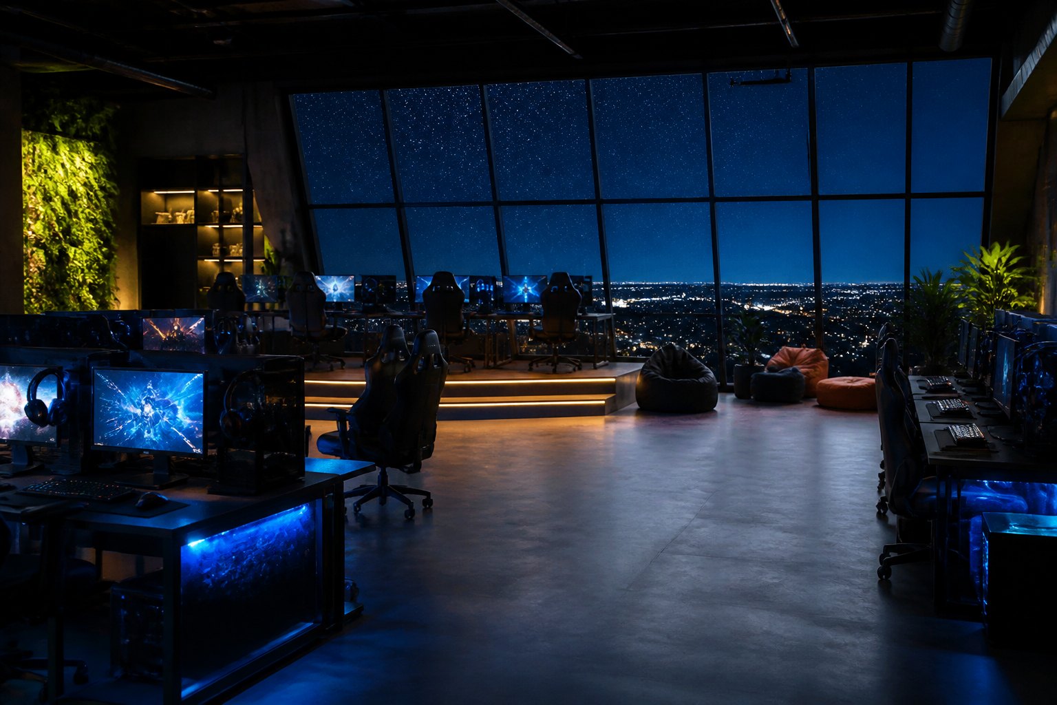 Interior of the PIXEL BARRACKS gaming club